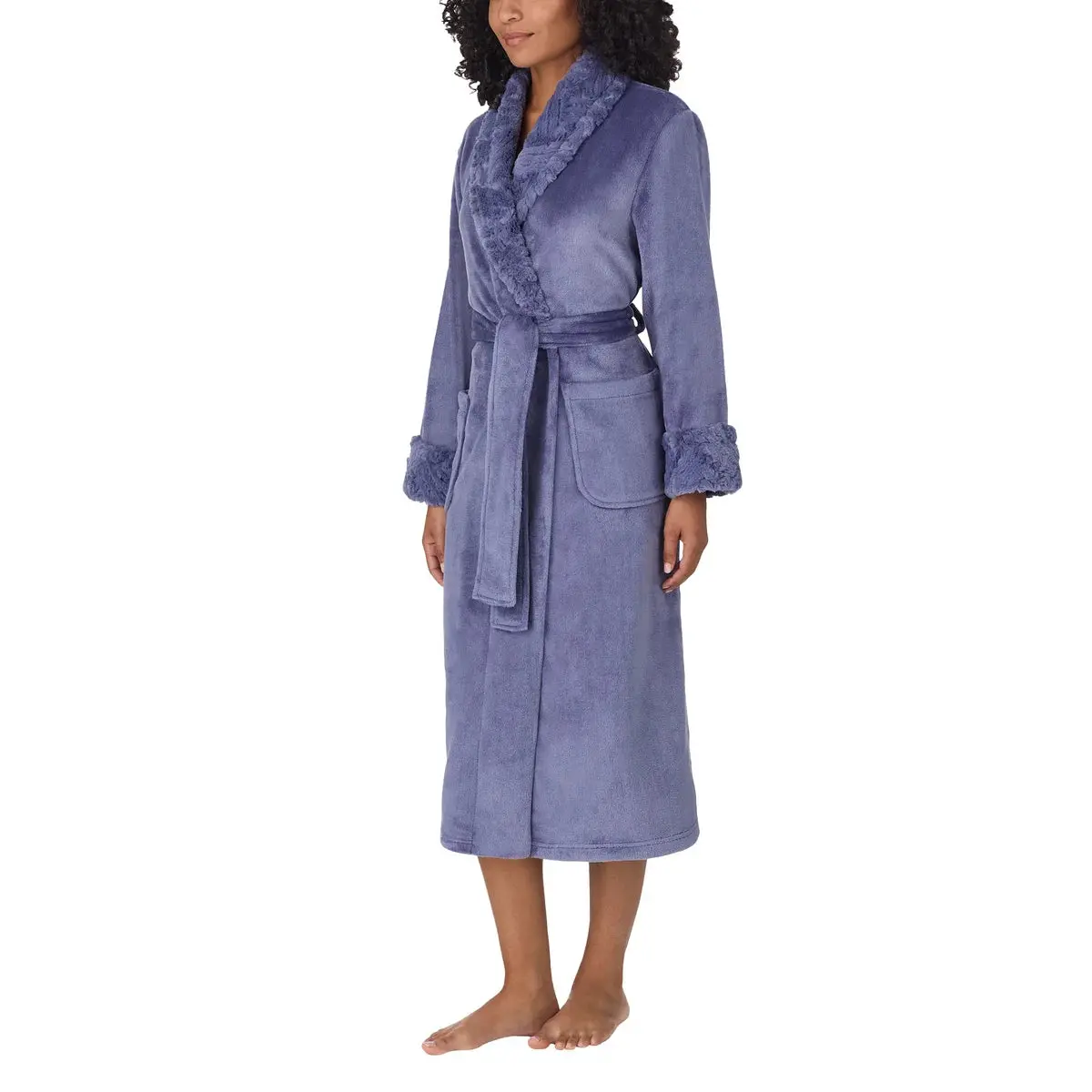 Carole Hochman Women's Silky Soft Shawl Collar Wrap Style Plush Robe 4
