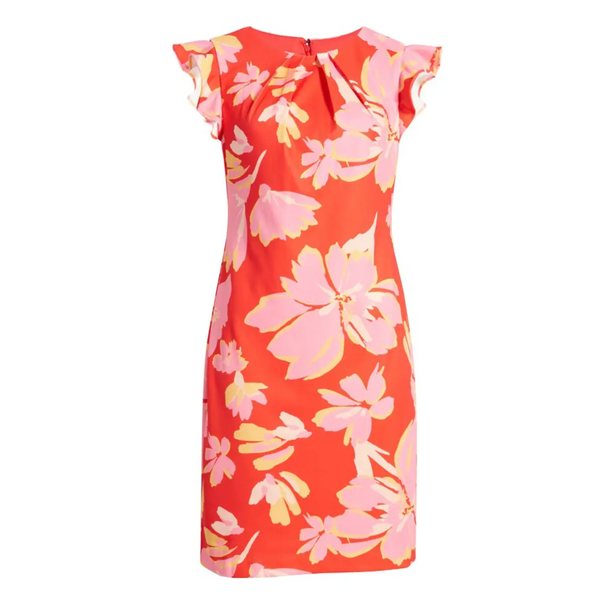 Donna Ricco Women's Flutter Sleeve Floral Mini Sheath Dress 5