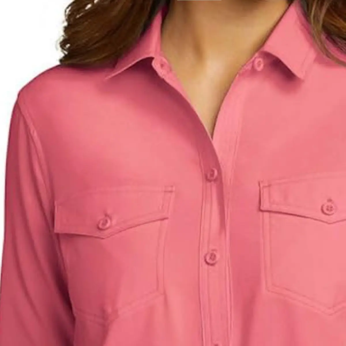 Eddie Bauer Women's Moisture Wicking Upf 50+ Departure Top Bottom Down Shirt 3