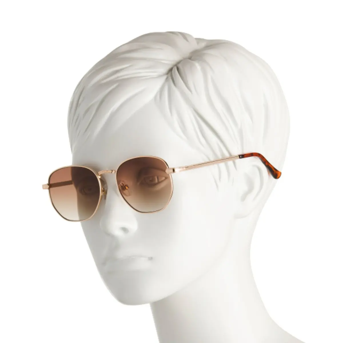 Frye & Co Women's Unisex Gold Tone Geometric Style Metal Frame 44Mm Sunglasses 1