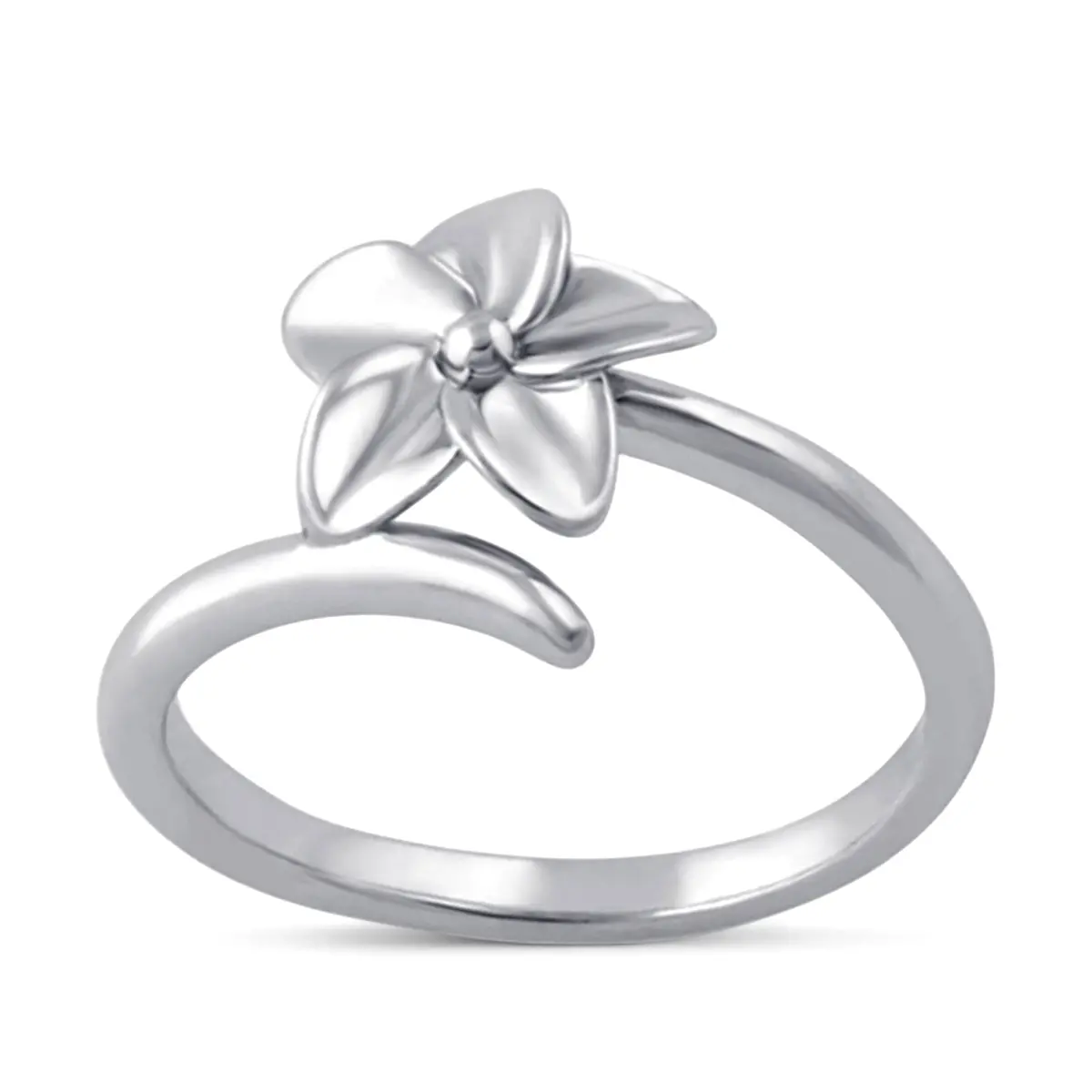 Fashion Women's 925 Sterling Silver Plumeria Ring 1