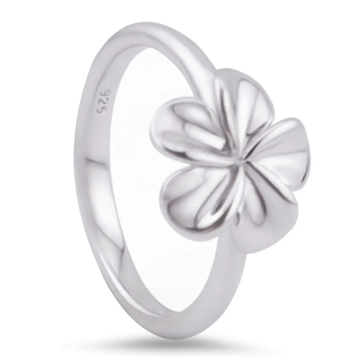 Fashion Women's 925 Sterling Silver Plumeria Flower Ring 1