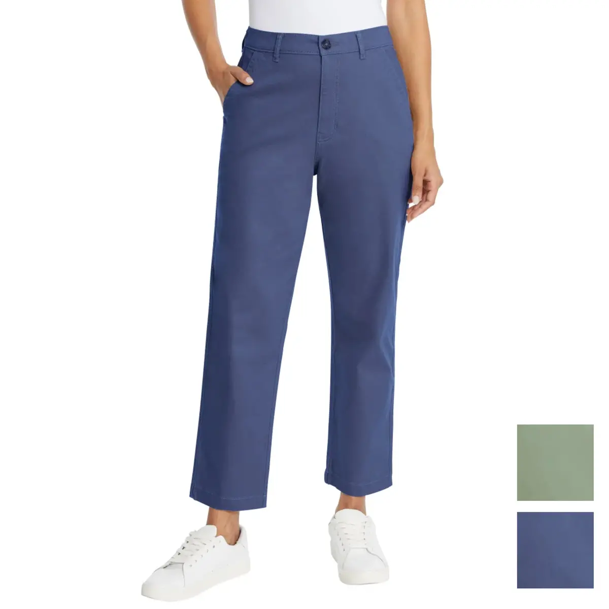 G.H. Bass & Co. Women's Straight Leg Cotton Ankle Chino Pants 1