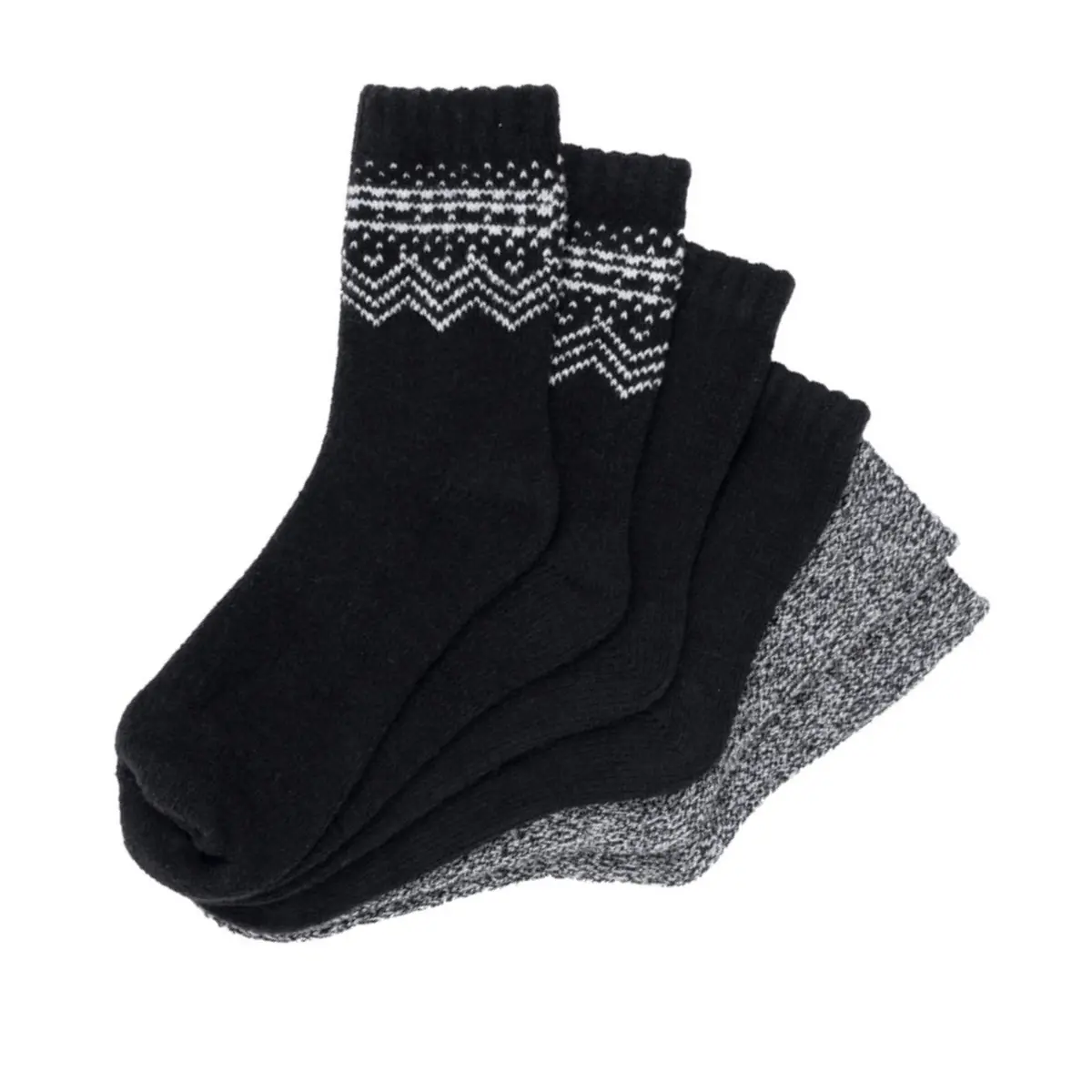 H Halston Women's 3-Pk Fair Isle Ultra Soft Knit Socks 1