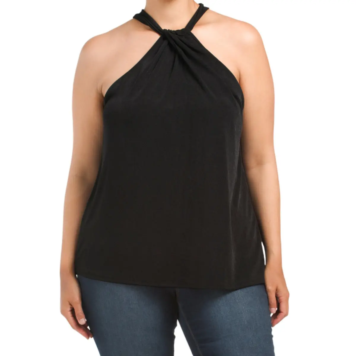 Kim & Cami Women's Plus Twist Neck Halter Top 1