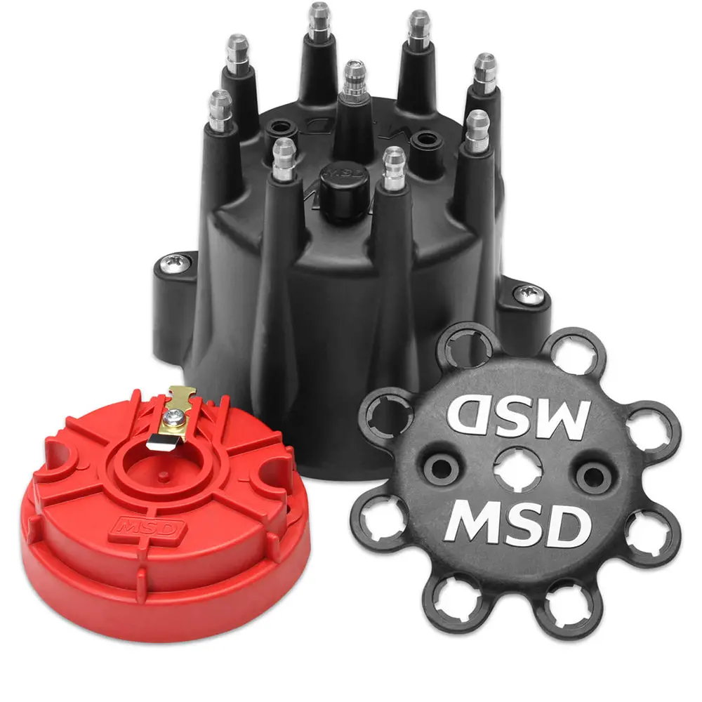 Distributor Cap & Rotor Kit Chevy V8 Hei Black 1