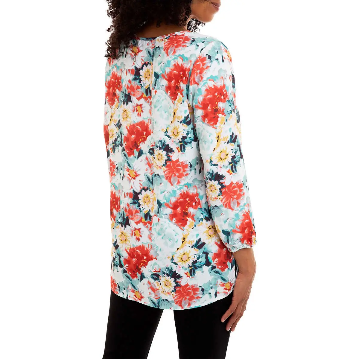 Mario Serrani Women's Floral Print V-Neck Tunic Blouse 3