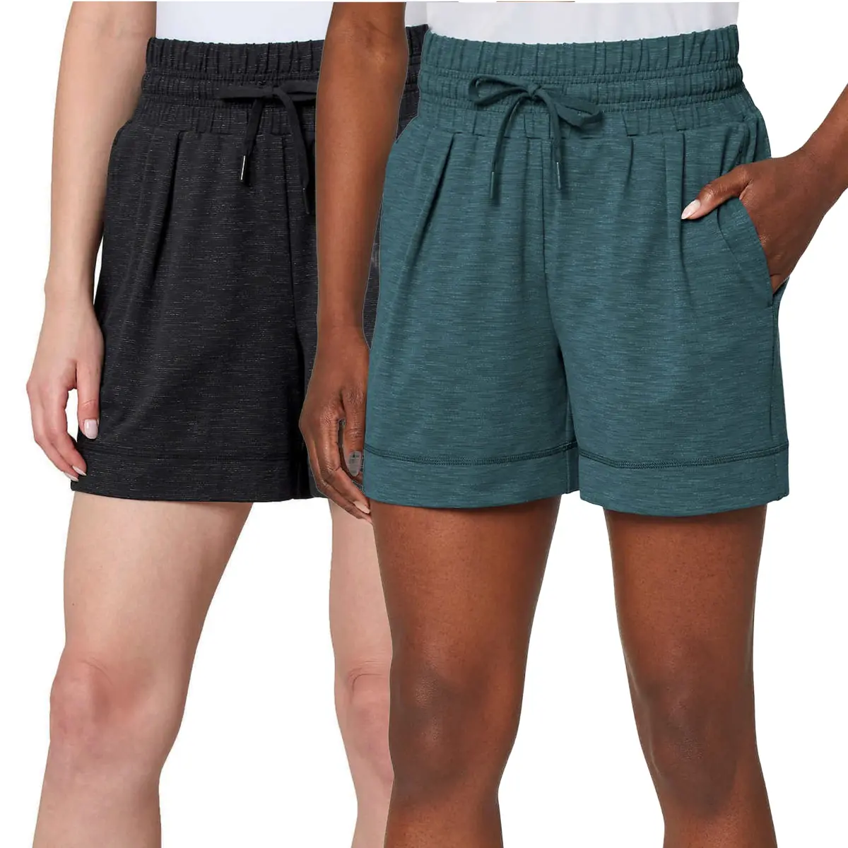 Mondetta Women's Space Dye Side Pockets Moisture Wicking Walking Shorts 1