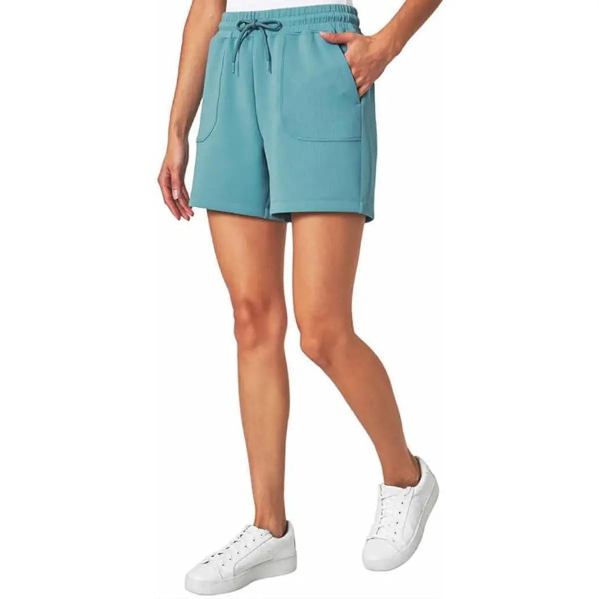 Mondetta Women's Moisture Wicking Elasticated Waist Ribbed Scuba Active Shorts 10