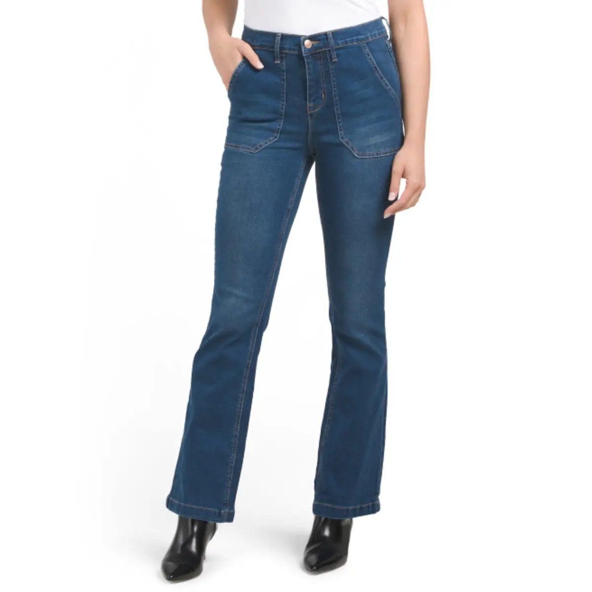 Nanette Lepore Women's Belle High Rise Porkchop Front Pockets Bootcut Jeans 1