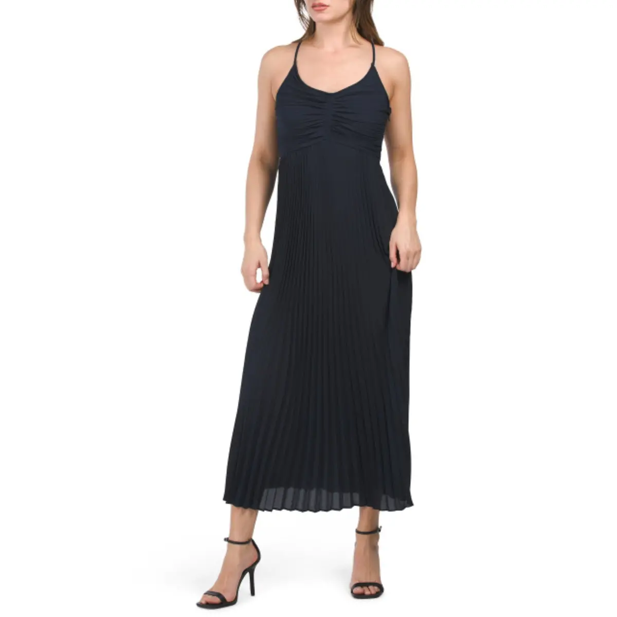 Nanette Lepore Women's Strappy V-Neck Pleated Maxi Dress 1