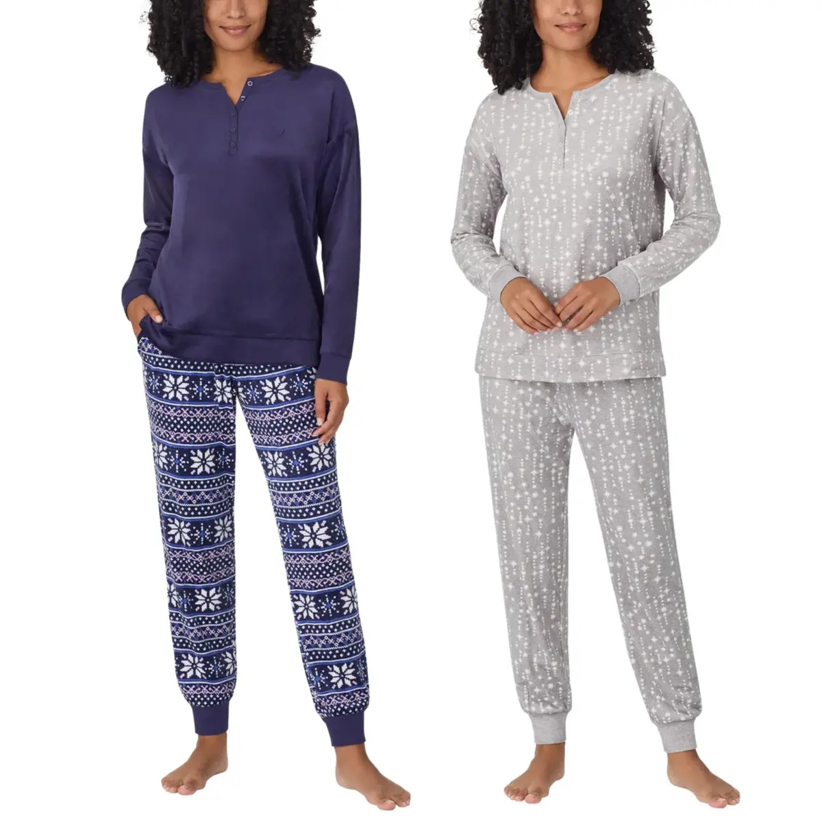 Nautica Women's 2-Pc  Pj Lightweight Stretch Fleece Pajama Lounge Set 1