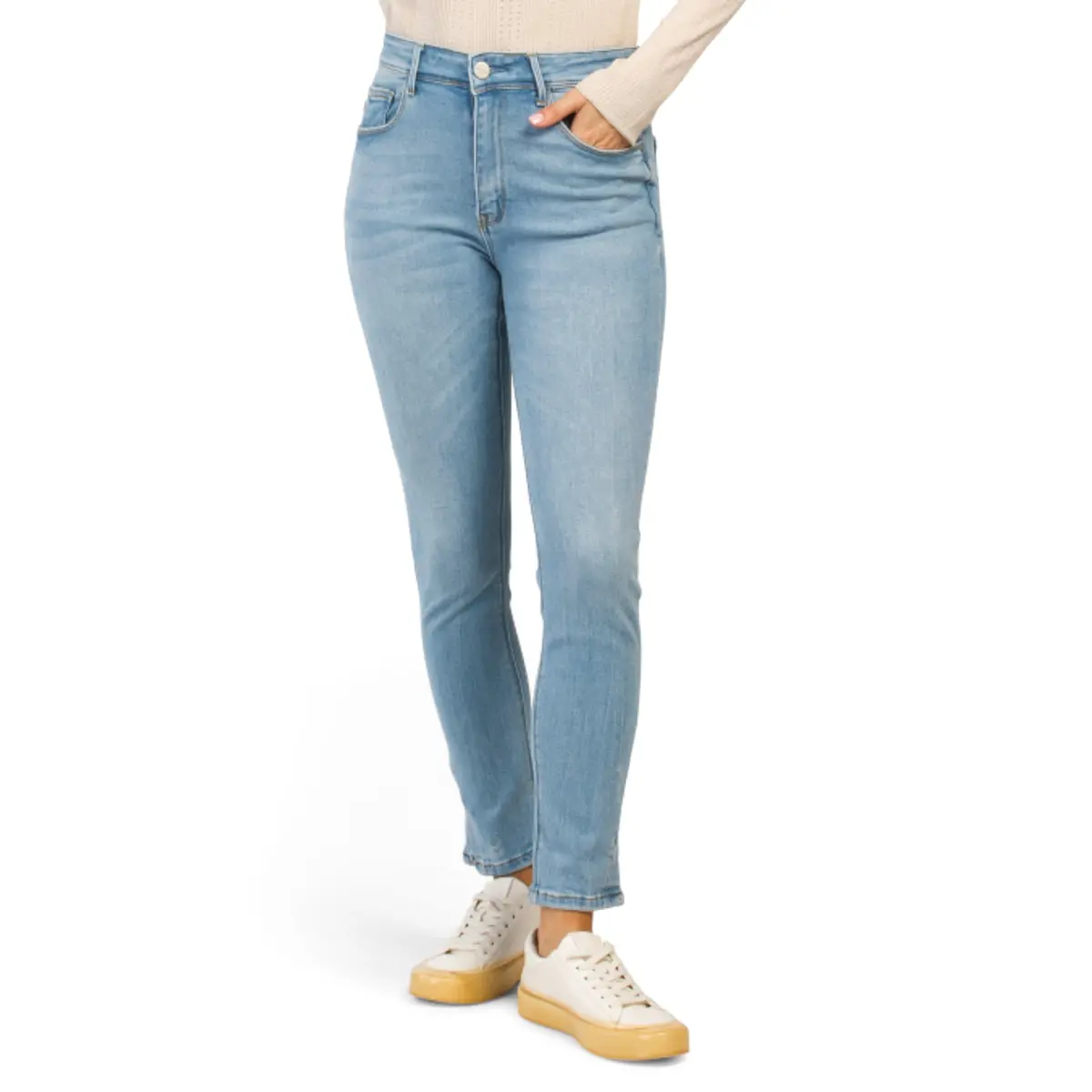 Risen Women's High Rise Denim Ankle Skinny Jeans 1
