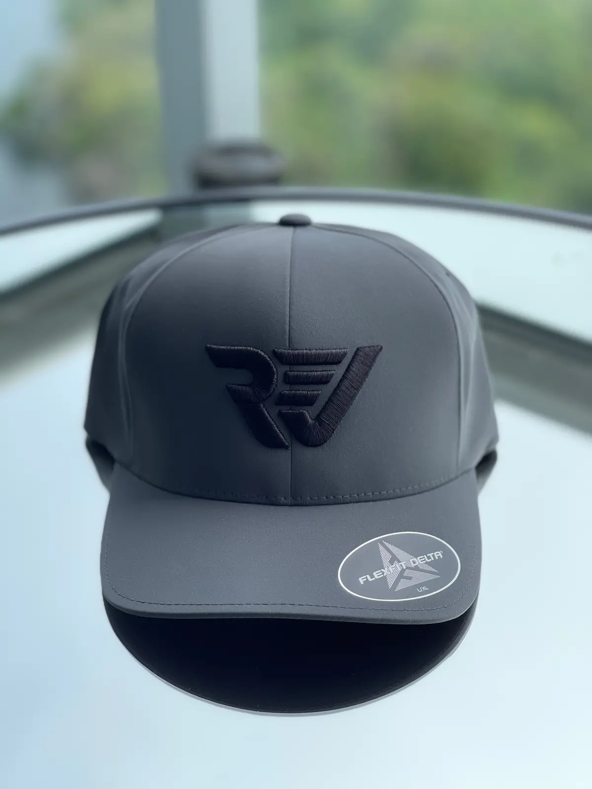 Rev Auto Club Grey/Black Hat - Flexfit Delta 1