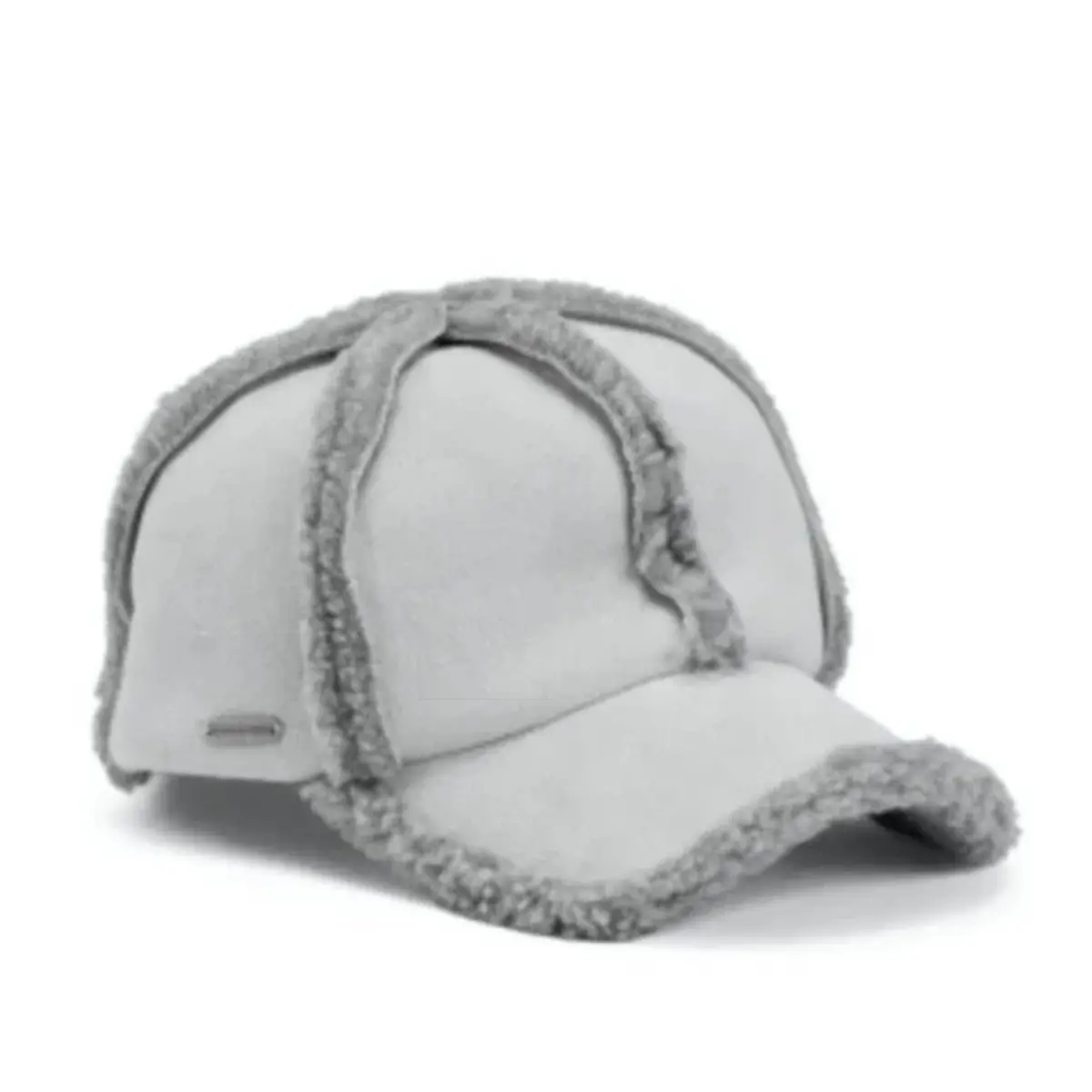 Steve Madden Women's Unisex Seams Out Fur Trim Baseball Cap Winter Hat 1