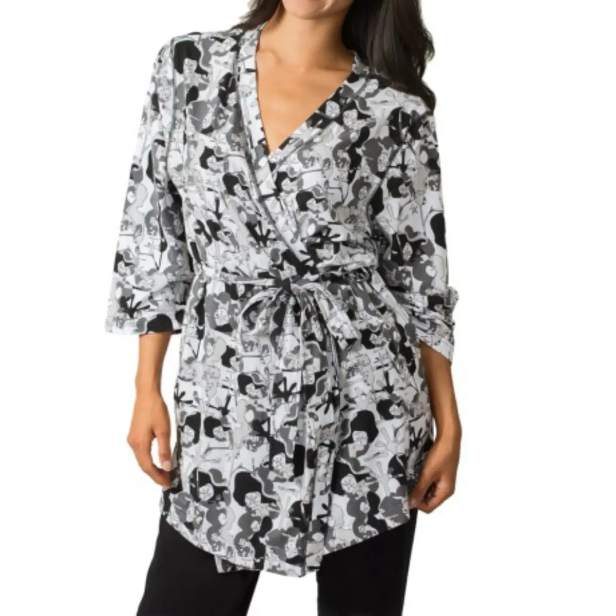 Soybu Zen Women's Ultra Soft Three-Quarter Sleeve Stretch Jersey Robe 1