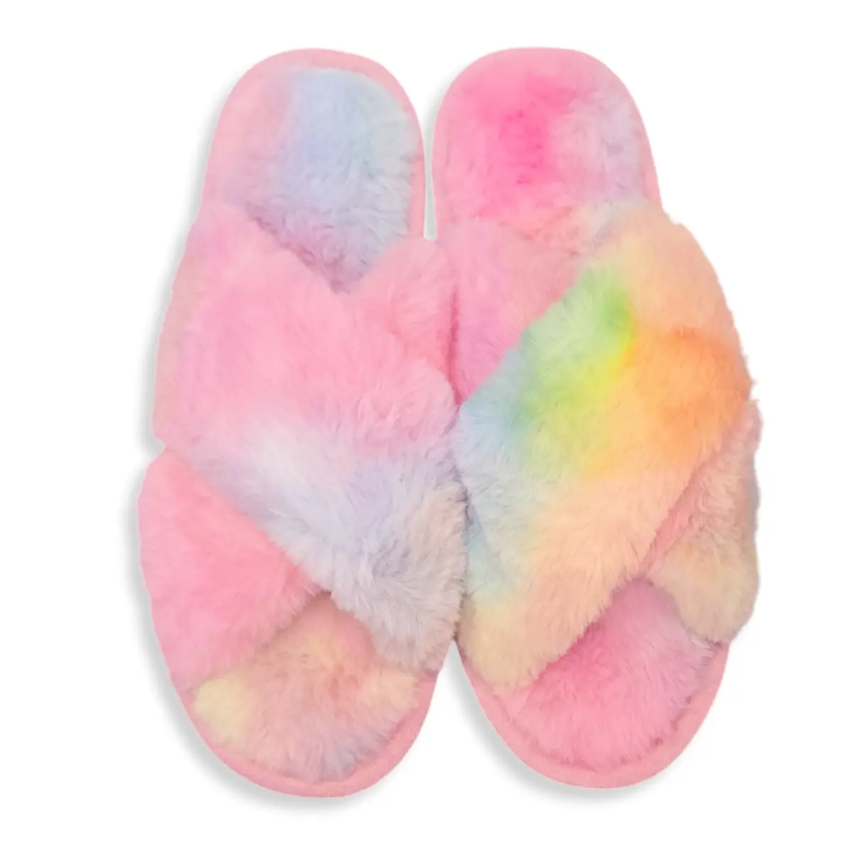 Fadivo Women's Cozy X-Cross Faux Fur Nonslip Outsole Slippers 3