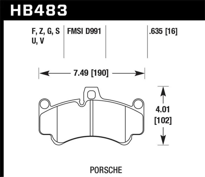 Hawk 2013 Porsche 911 Turbo S Hps 5.0 Front Brake Pads 1