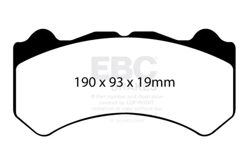 Ebc 08-11 Nissan Gt-R (R35) 3.8 Twin Turbo (Cast Iron Rotors) Yellowstuff Front Brake Pads 1