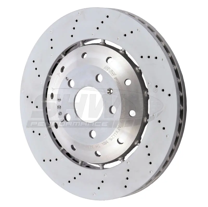 Shw 08-12 Audi R8 4.2L (Excl Ceramic Brakes) Front Drill-Dimp Lightweight Brake Rotor (420615301D) 1