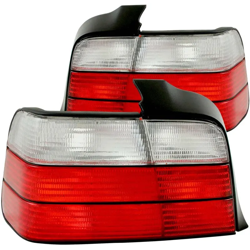 Anzo 1992-1998 Bmw 3 Series E36 Sedan Taillights Red/Clear 1