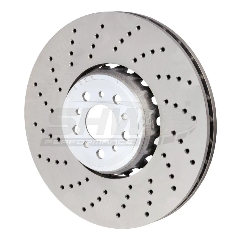 Shw 2020+ Bmw X3 M 3.0L Left Front Cross-Drilled Lightweight Brake Rotor (34118054825) 2
