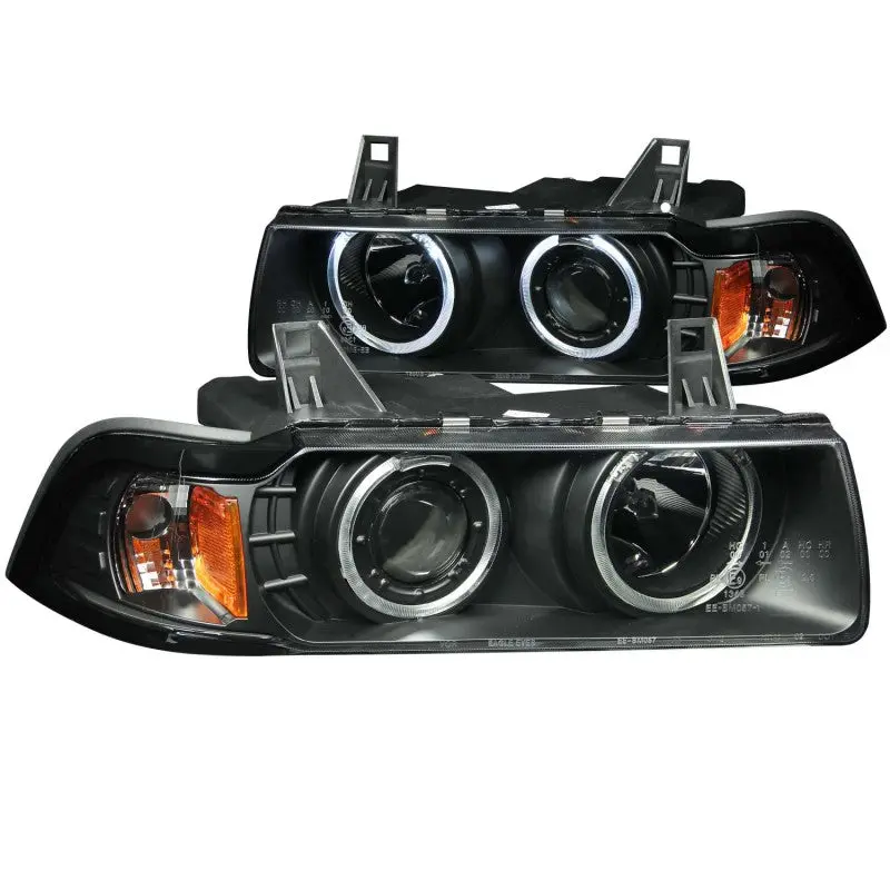 Anzo 1992-1998 Bmw 3 Series E36 Projector Headlights W/ Halo Black (Ccfl) G2 1