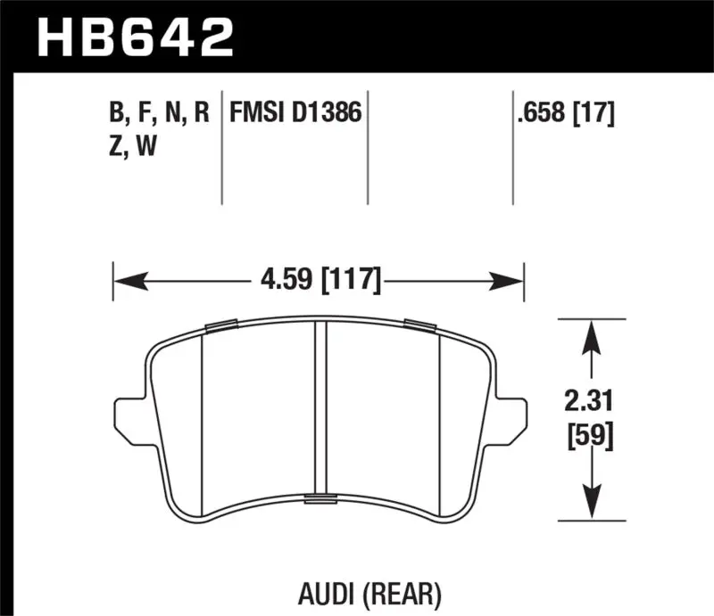 Hawk 09-10 Audi A4/A4 Quattro/A5 Quattro/Q5/S5 / 10 S4 Hps Street Rear Brake Pads 2