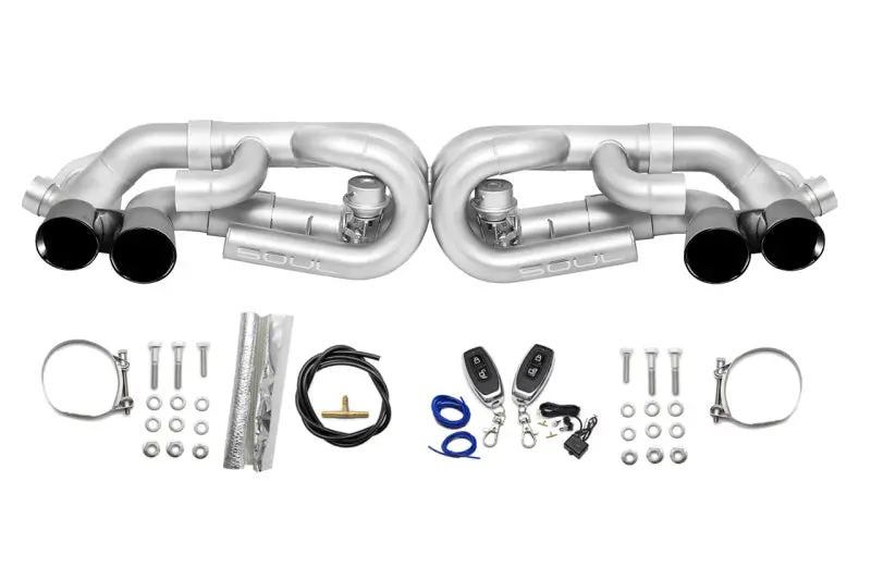 Soul 12-16 Porsche 991.1 Carrera Base (Without Pse) Valved Per. Exhaust - Black Chrome Tips - W/ Vc 1
