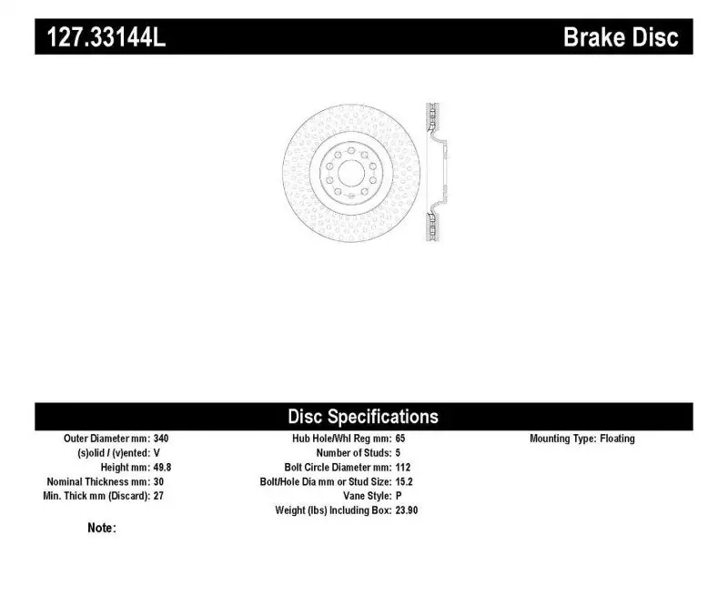 Stoptech Slotted & Drilled Sport Brake Rotor 1