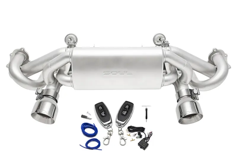 Soul 2020+ Porsche 718 Gt4 / Spyder / Gts 4.0L Valved Exhaust - Polished Strght Dual Wall Tips -Vc 1