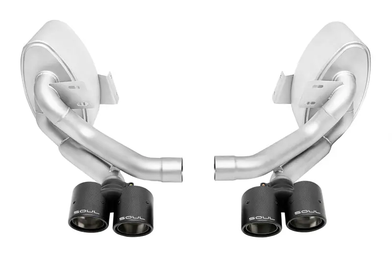 Soul 09-11 Porsche 997.2 Carrera Sport Side Mufflers - Dual Wall Carbon Fiber Tips 1