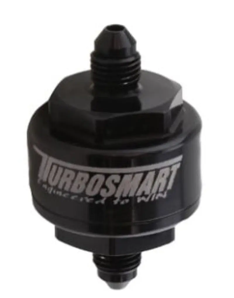 Turbosmart Billet Turbo Oil Feed Filter W/44 Micron Pleated Disc -4An Male Inlet - Black 1