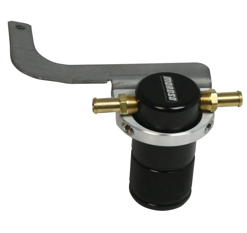 Moroso 95-99 Bmw M3 Air/Oil Separator Catch Can - Small Body - Billet Aluminum - Black Finish 1