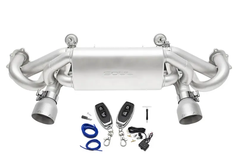 Soul 2020+ Porsche 718 Gt4/Spyder/Gts 4.0L Valved Exhaust - Sig Satin Straight Dual Wall Tips - Vc 1