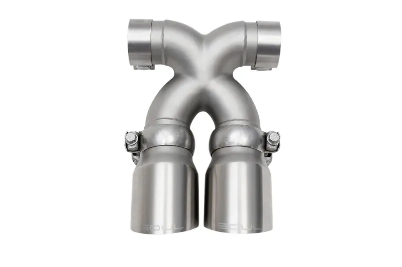 Soul 17+ Porsche 718 Cayman / Boxster Bolt-On X-Pipe W/ Tips - Slash Cut Brushed Finish Tips 1