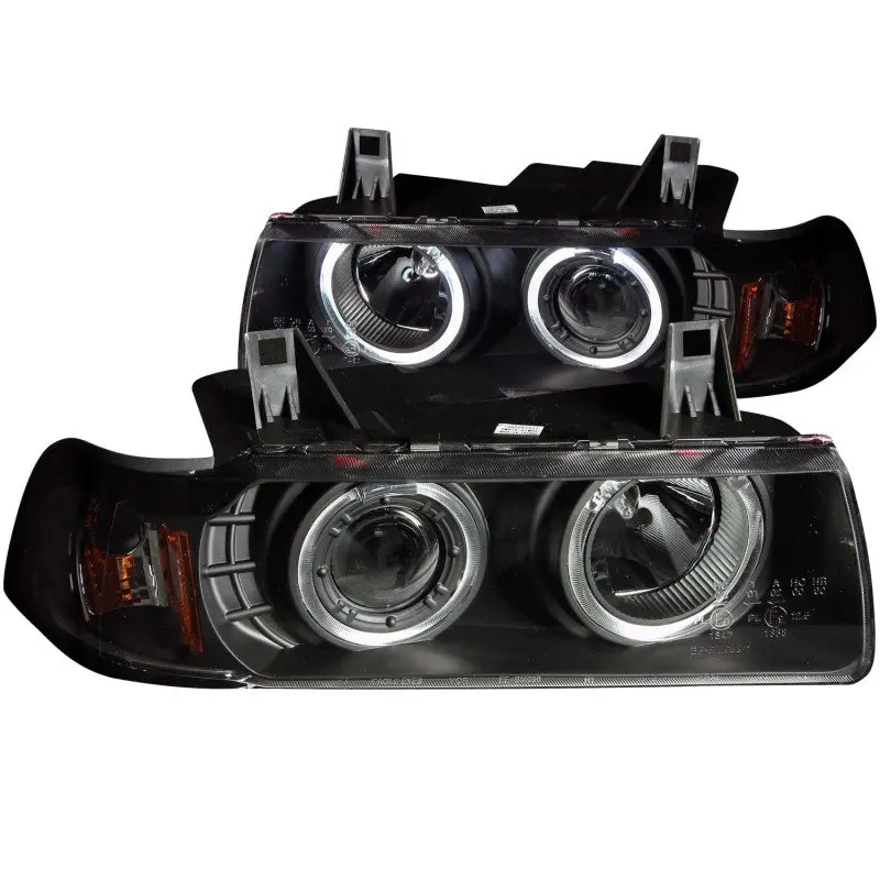 Anzo 1992-1998 Bmw 3 Series E36 Projector Headlights W/ Halo Black G2 1 Pc 1