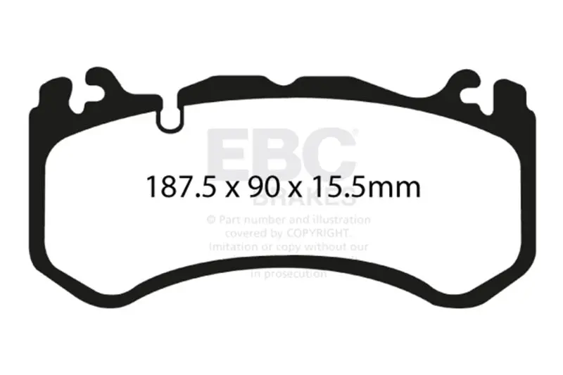 Ebc 08-13 Mercedes-Benz C63 Amg (W204) 6.2 Redstuff Front Brake Pads 1