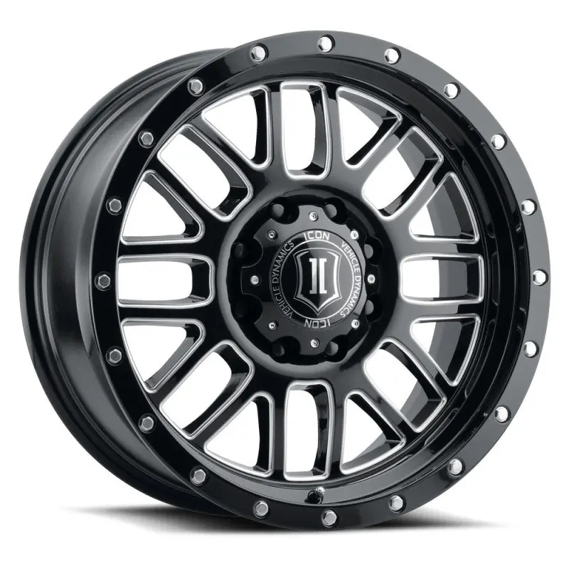Icon Alpha 20X9 5X150 16Mm Offset 5.625In Bs Gloss Black Milled Spokes Wheel 1