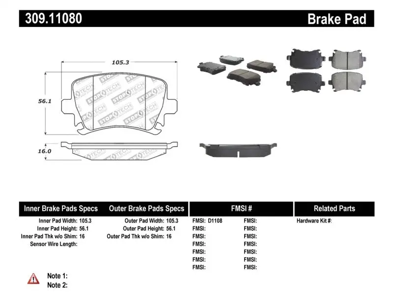 Stoptech Performance 06-09 Audi A3 / 05-09 Audi A4/A6 / 08-09 Audi Tt / 06-09 Vw Gti / 06-09 Jetta 1
