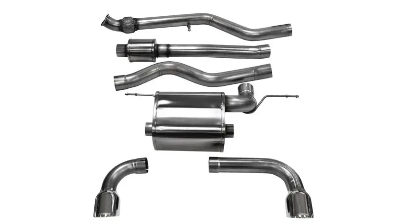 Corsa 2012-17 Bmw 335I Sedan Rwd F30 3In Polished Touring Dual Rear Single 3.5In Tip Cat-Backexhaust 1