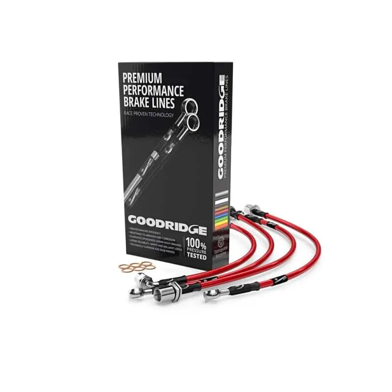 Goodridge 10-12 Audi S4 Stainless Steel Brake Lines - Red 1
