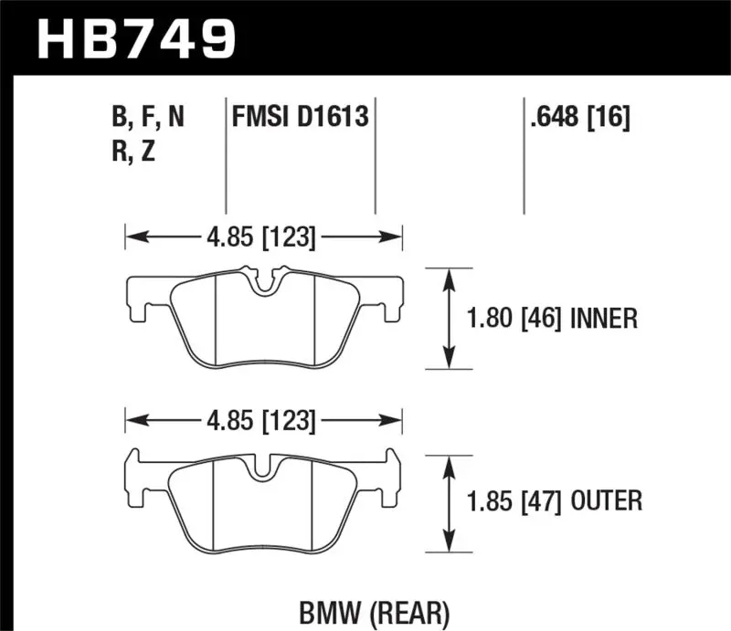 Hawk 13-14 Bmw 328I/328I Xdrive / 2014 428I/428I Xdrive Pc Rear Brake Pads 2
