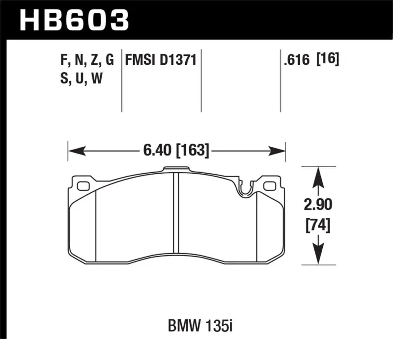 Hawk Bmw 135I Hp+ Street Front Brake Pads 2