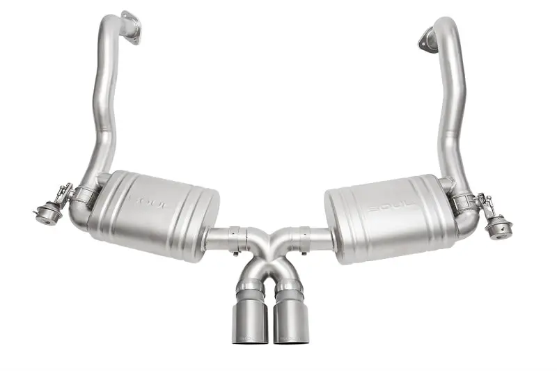 Soul 13-16 Porsche 981 Cayman / Boxster Valved Exhaust - Straight Cut Brushed Finish Tips 1