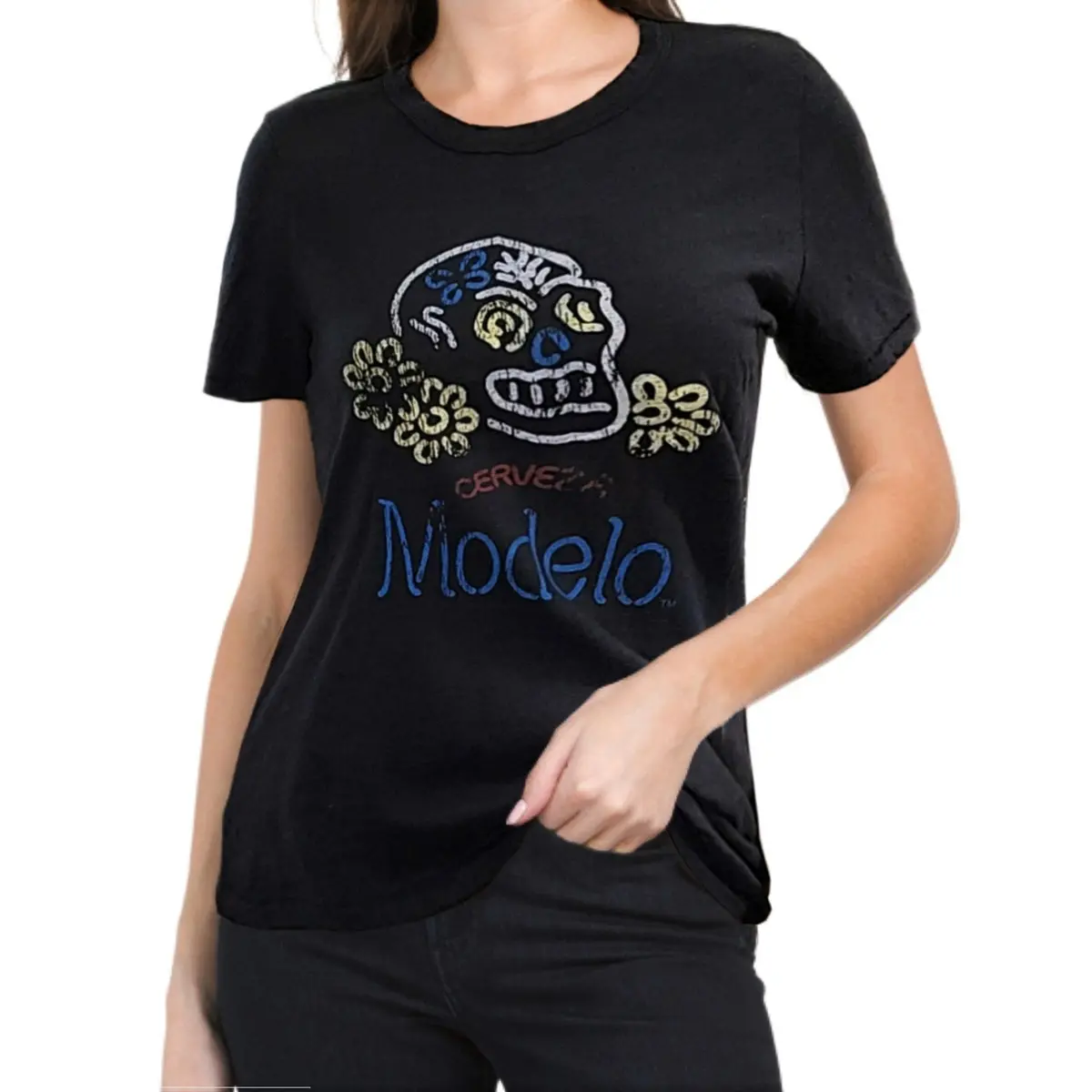 Lucky Brand Modelo Skull Graphic Print Top Cotton T-Shirt 1