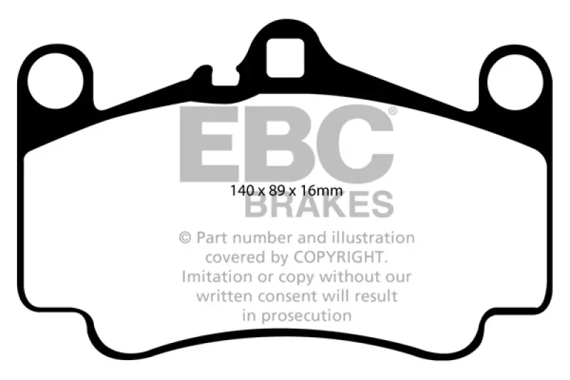 Ebc 03-05 Porsche 911 (996) (Cast Iron Rotor Only) 3.6 Carrera 4S Redstuff Front Brake Pads 2