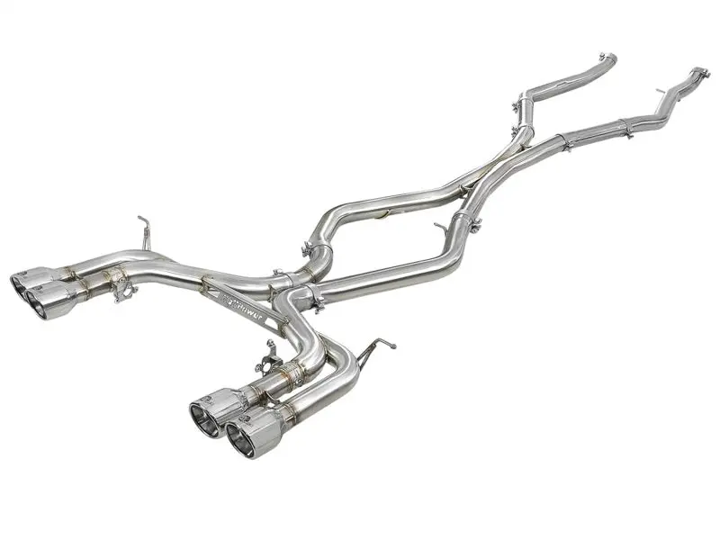 Afe Mach Force-Xp 3.5In. 304 Ss C/B Exhaust W/O Muffler 15-18 Bmw X5 M V8-4.4L (Tt) - Polished Tip 1