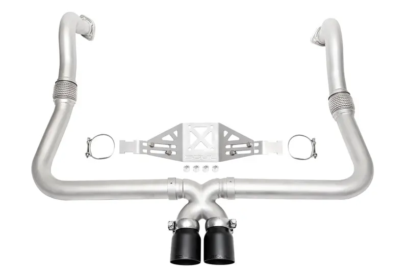 Soul 17+ Porsche 718 Cayman / Boxster Performance Exhaust - Manual - Straight Cut Satin Black Tips 1