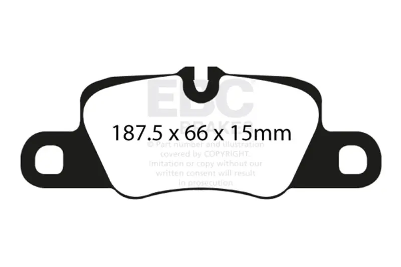 Ebc 12-15 Porsche 911 (991) (Cast Iron Rotor Only) 3.8 Carrera S Yellowstuff Rear Brake Pads 2